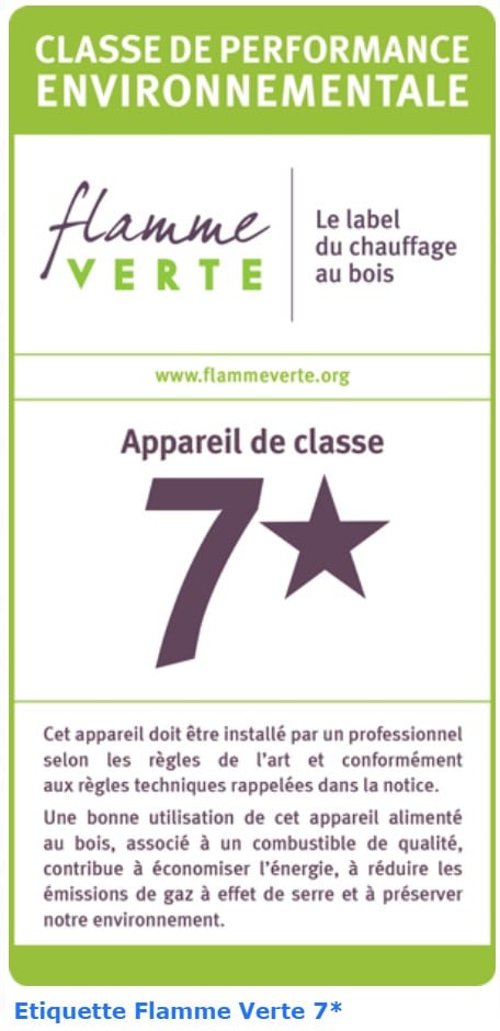 Pour être éligible, les deux types de poêles doivent respecter les critères de performance Flamme Verte 7*