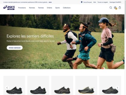 Aperçu du site ASICS Outlet