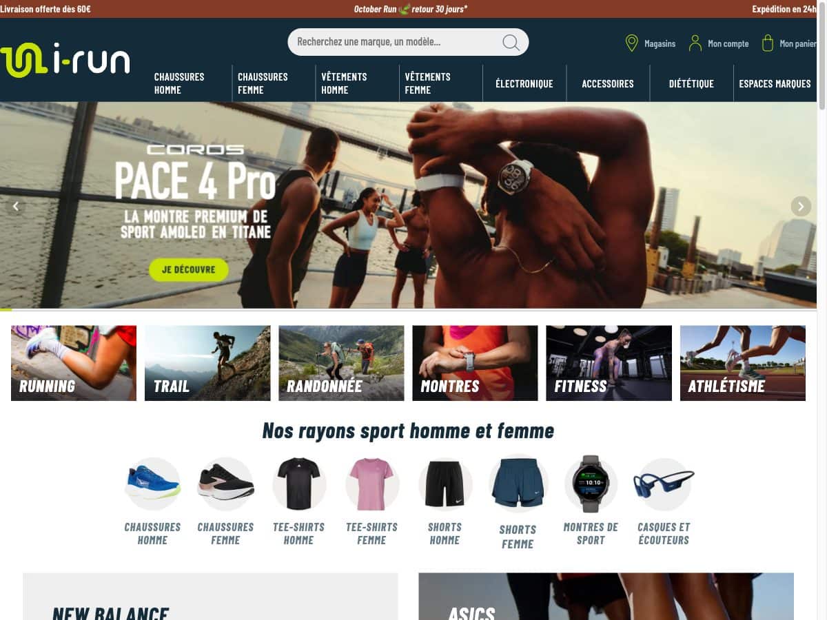 Aperçu du site i-Run