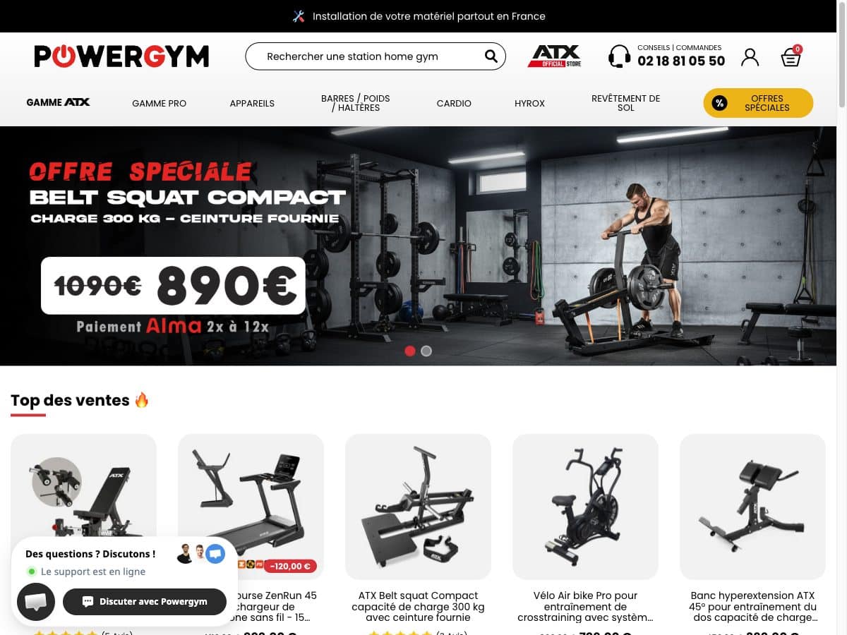 Aperçu du site PowerGym