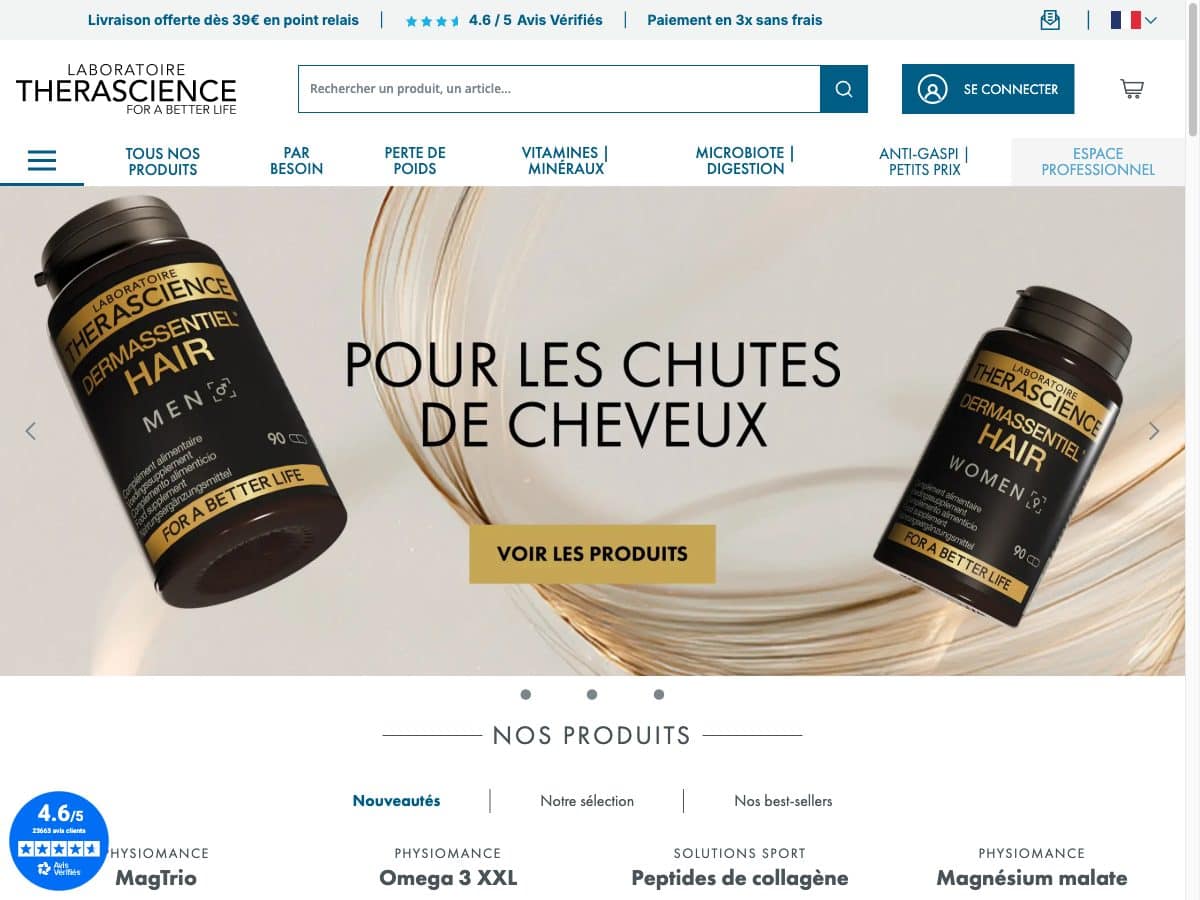 Aperçu du site Therascience