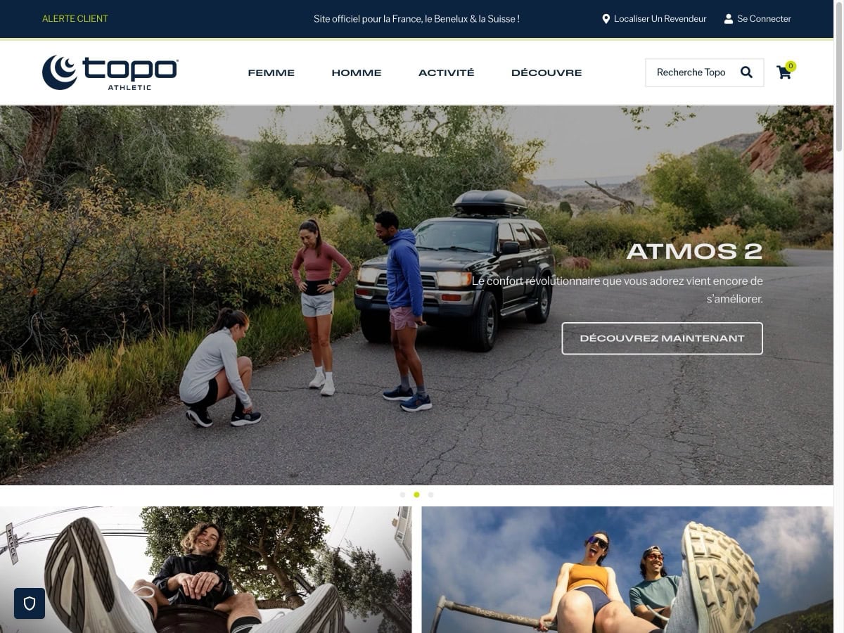 Aperçu du site Topo Athletic